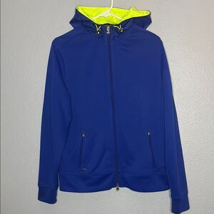 Ralph Lauren Golf Royal Blue and Neon Yellow Full Zip Hooded Jacket Size XL
